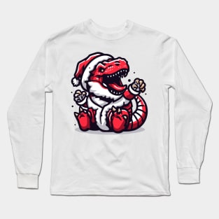 Santa's Dino Long Sleeve T-Shirt